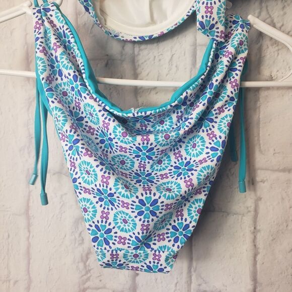 LANDS' END 2PC Bikini Set Reversible Bottoms 34D 10/12 - Picture 7 of 9